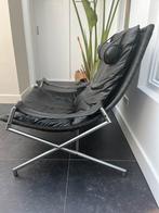 Stoel zwart Vintage design chair Gvd Berg Fauteuil Rohe, Huis en Inrichting, Fauteuils, Ophalen, Gebruikt, 75 tot 100 cm, Leer