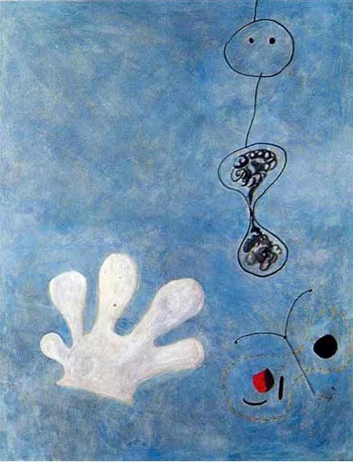 Miro art-print The White Glove , in lijst, Huis en Inrichting, Woonaccessoires | Schilderijen, Tekeningen en Foto's, Gebruikt