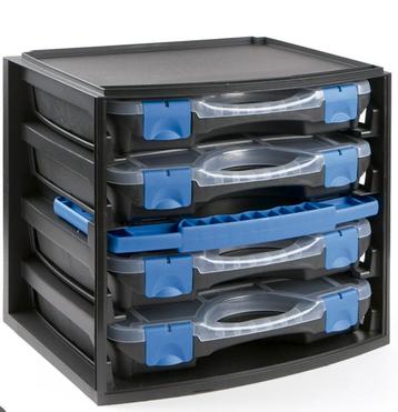 Nieuwe sorteerkast, sorteerkoffer met 4 lades 33,5x25x27,5cm beschikbaar voor biedingen