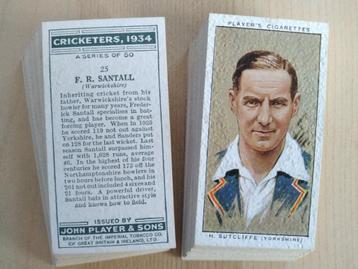 Cricketers 1934 complete set 50 vintage cigarette cards  beschikbaar voor biedingen