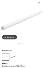 IKEA RÄCKA Gordijnroede - Wit - 120-210cm, Huis en Inrichting, Ophalen, Gebruikt, Wit, 150 tot 200 cm