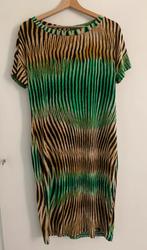 Mooie groen/bruin travelstof jurk, &Co Women, maat L, Ophalen, Bruin, Maat 42/44 (L), &Co Woman