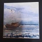 Skutsje  aquarel 30x30, Minder dan 50 cm, Nieuw, Ophalen of Verzenden, Schilderij