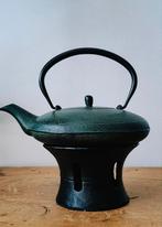 Japanse Gietijzeren Theepot met Warmhoudplaatje, Ophalen, Gebruikt