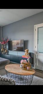 Ronde Mango Houten Salontafel - 100cm, Huis en Inrichting, Tafels | Salontafels, Ophalen, Rond, 50 tot 100 cm, Zo goed als nieuw