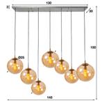 Hanglamp met 7 glazen bollen, Ophalen, Nieuw, Glas, 75 cm of meer