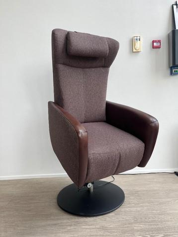 Prominent Sorisso Sta Op Relaxfauteuil Bruin Leer Stof L XL beschikbaar voor biedingen