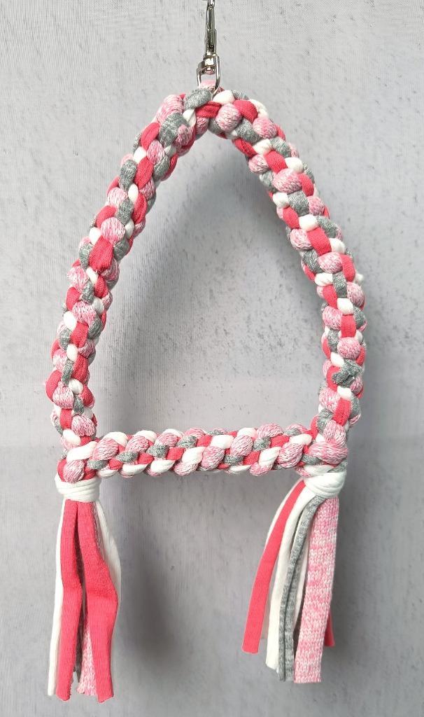 Schommel multicolor (grijs-wit-roze), Dieren en Toebehoren, Vogels | Toebehoren, Nieuw, Speelgoed, Ophalen of Verzenden