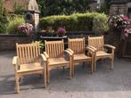 4 Teak&Garden tuinstoelen Big Ben (stapelbaar )samen voor🍀, Ophalen, Teakhout, Stapelbaar