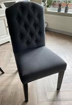 Eettafel 8 stoelen (antraciet met donkerbruine poten), Huis en Inrichting, Stoelen, Ophalen, Zo goed als nieuw, Bruin, Vier