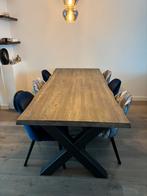Boomstam eettafel 220cm, Huis en Inrichting, Tafels | Eettafels, Ophalen, 200 cm of meer, 50 tot 100 cm, Zo goed als nieuw