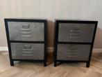 Nachtkastjes lockerstijl, Huis en Inrichting, Slaapkamer | Nachtkastjes, Ophalen, Gebruikt, Minder dan 45 cm, Metaal of Aluminium
