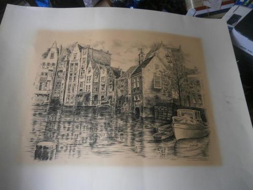 Van HOOFF, Aelbrechtskade Rotterdam, Losse ets/Litho, Antiek en Kunst, Kunst | Etsen en Gravures, Ophalen of Verzenden