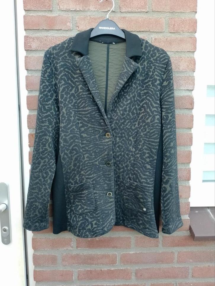 Super mooi print jasje, M zwart groen, Kleding | Dames, Jasjes, Kostuums en Pakken, Zo goed als nieuw, Jasje, Maat 38/40 (M), Zwart