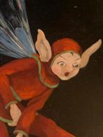 Houten dienblad met elfje op paddenstoel, Antiek en Kunst, Ophalen of Verzenden