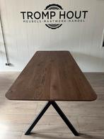 Massief eiken eettafel 8 persoons, Ophalen, 50 tot 100 cm, Tromphout, Vijf personen of meer