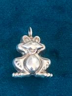 Hanger Kikker Vintage  Grote Zilveren Ketting Hangertje, Ophalen of Verzenden, Zo goed als nieuw, Zilver, Dier