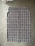 Zwart wit geruite kokerrok, mt 42, Ophalen, H&M, Zwart, Maat 42/44 (L)