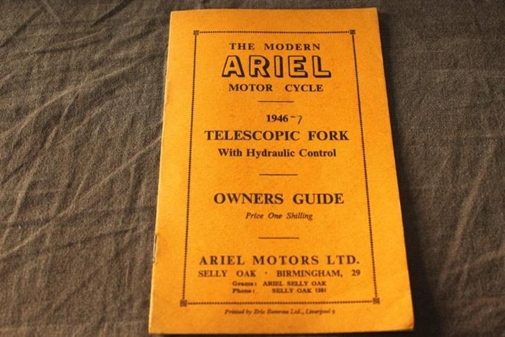 Ariel 1946/47 telescopic fork owner's guide, Motoren, Handleidingen en Instructieboekjes, Kawasaki, Ophalen of Verzenden