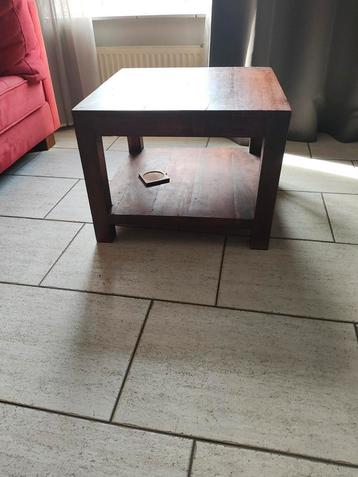 Houten Bijzettafel Vierkant Teak beschikbaar voor biedingen