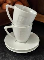 2x espresso kopjes en schoteltjes van Nespresso, Ophalen of Verzenden, Zo goed als nieuw, Overige stijlen, Kop(pen) en/of Schotel(s)