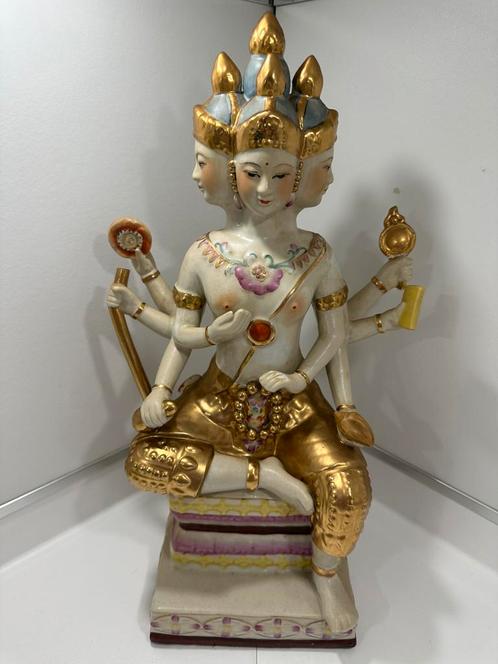 Fraai porseleinen beeld van Brahma, hindoegod van schepping, Huis en Inrichting, Woonaccessoires | Boeddhabeelden, Gebruikt, Ophalen
