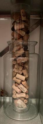 Hoge Glazen pot vaas met kurken, wijnkurken wijn, champagne, Huis en Inrichting, Woonaccessoires | Vazen, Overige kleuren, 50 tot 75 cm