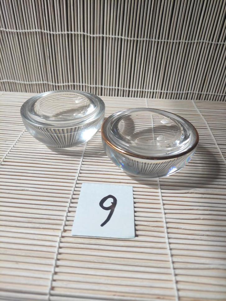 Twee glazen theelichthouders, JG Durand, Antiek en Kunst, Antiek | Glas en Kristal, Ophalen of Verzenden