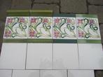 50 art nouveau jugenstil wandtegels sierlijk bloemmotief, Ophalen