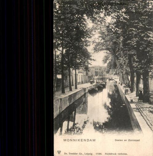 Monnikendam Doelen en Zonnepad st 1908, Verzamelen, Ansichtkaarten | Nederland, Gelopen, Noord-Holland, Voor 1920, Ophalen of Verzenden