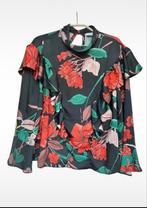 Closet London Blouse Maat 12 Zwart Rood Bloemenprint Ruches, Zwart, Cl, Maat 42/44 (L), Cl