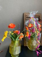 Prachtige Set Zijden bloemen in vaasje Zijde Luxe, Ophalen of Verzenden, Nieuw
