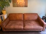 2,5-zits bank - imitatieleer - bruin/cognac, Ophalen, Gebruikt, Tweepersoons, 75 tot 100 cm
