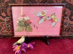 Antiek dienblad, brocante dienblaadje vlinders Art deco 1920, Ophalen of Verzenden