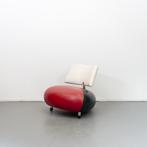 1x Leolux Pallone Fauteuil Rood/Zwart/Wit Leer - Chroom, Huis en Inrichting, Niet ingevuld, Niet ingevuld, 75 tot 100 cm, Ophalen of Verzenden