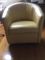 Design fauteuil zachtgeel Natuzzi, Huis en Inrichting, Fauteuils, Ophalen, Gebruikt, Minder dan 75 cm, Modern klassiek
