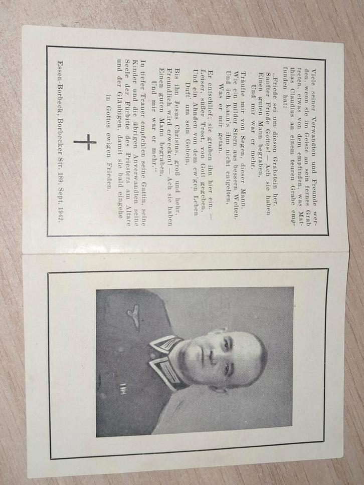 Bidprentje Oberfeldwebel Pionierbatallion IJzeren Kruis, Verzamelen, Militaria | Tweede Wereldoorlog, Ophalen of Verzenden