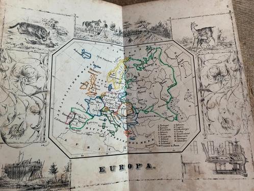 Zakatlas uit 1859 met 17 grensgekleurde kaarten, Antiek en Kunst, Antiek | Boeken en Bijbels, Ophalen of Verzenden