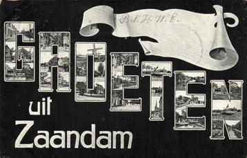 Groeten uit Zaandam - afbeeldingen in letters - 1905? gelope beschikbaar voor biedingen