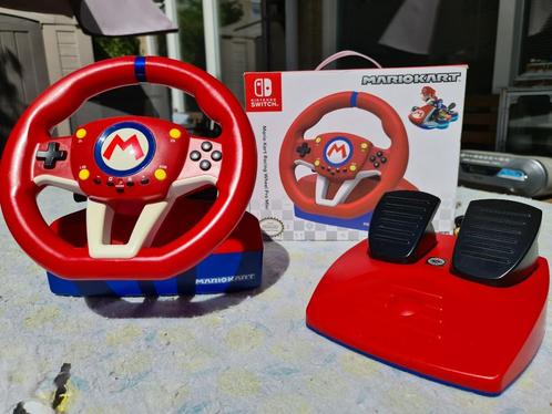 Hori Mario Kart Race Stuur Pro, Spelcomputers en Games, Spelcomputers | Nintendo Switch, Zo goed als nieuw, Switch OLED, Met 1 controller