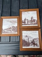 Utrecht Tegeltjes - Set van 3 Ingelijst 15x15 cm, Antiek en Kunst, Ophalen of Verzenden
