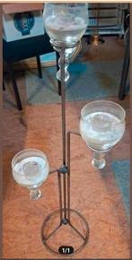 Metalen roestige standaard met glaasjes, Huis en Inrichting, Woonaccessoires | Kandelaars en Kaarsen, Ophalen, Zo goed als nieuw
