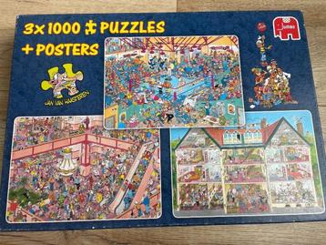 Jan van haasteren puzzels 3x 1000 stukjes beschikbaar voor biedingen
