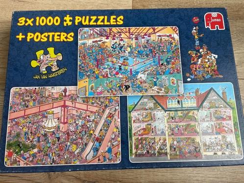 Jan van haasteren puzzels 3x 1000 stukjes, Hobby en Vrije tijd, Denksport en Puzzels, Zo goed als nieuw, Legpuzzel, 500 t/m 1500 stukjes