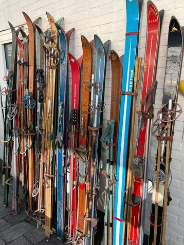 Antieke vintage Ski’s met stokken, per paar of hele partij! beschikbaar voor biedingen