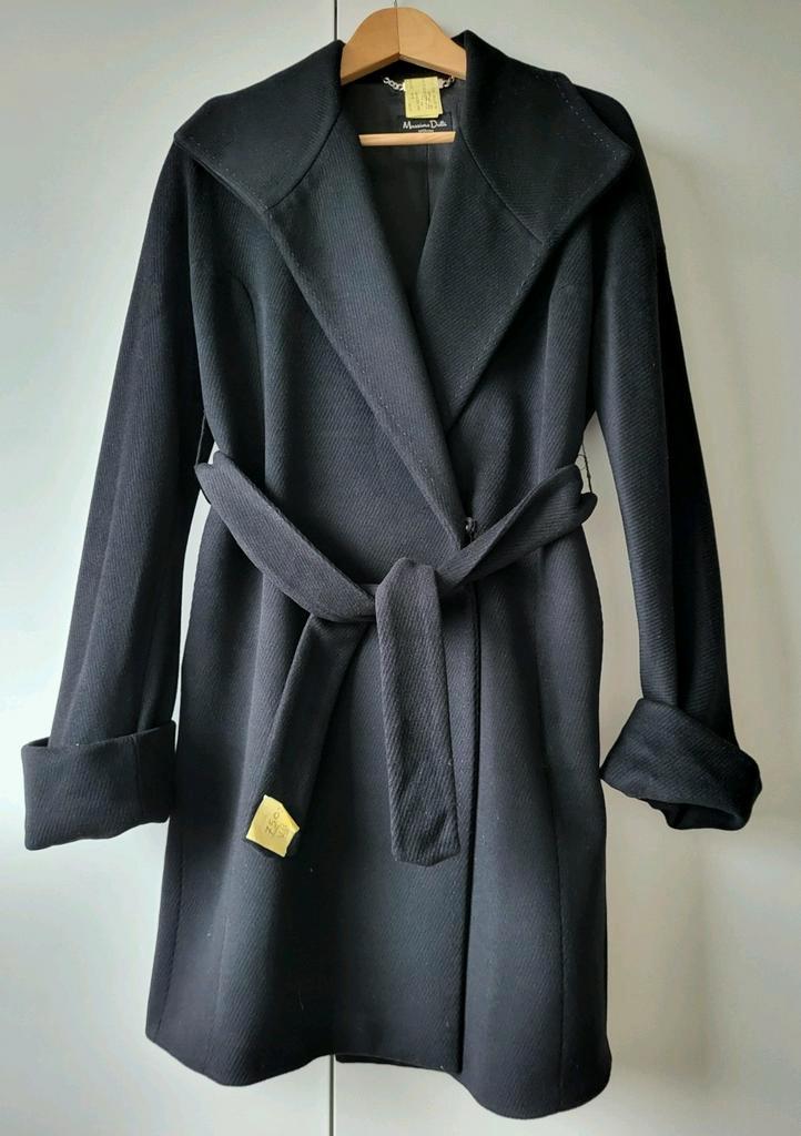 Zwarte Massimo Dutti wollen mantel jas in maat 38, Kleding | Dames, Jassen | Winter, Zo goed als nieuw, Maat 38/40 (M), Zwart