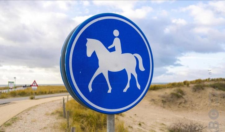 GEZOCHT metaal verkeersbord ruiter, Antiek en Kunst, Antiek | Wandborden en Tegels, Ophalen of Verzenden