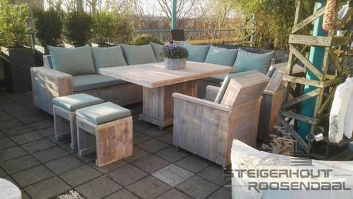 Steigerhout Loungeset Loungebank Hoekbank Tuinbank Tuinset, Tuin en Terras, Tuinsets en Loungesets, Nieuw, Loungeset, Steigerhout
