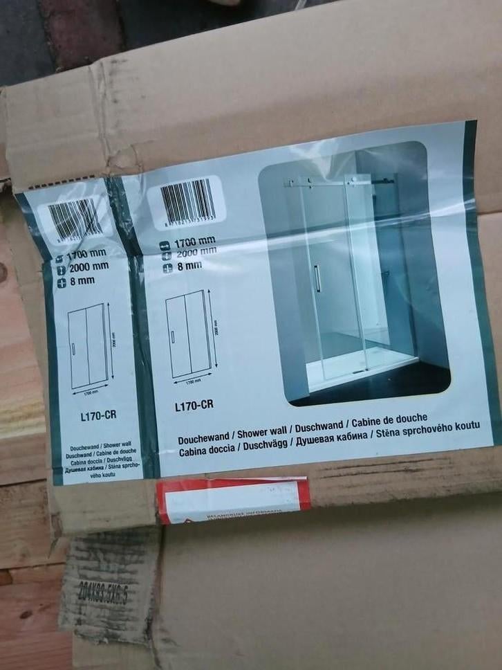 Nieuwe douchewand L170-CR in doos, Ophalen, Nieuw, Met douche