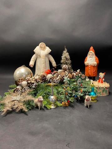 1920 klein kerstboompje glazen bolletjes kaarsjes beschikbaar voor biedingen